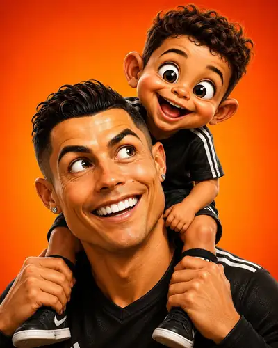 3D CGI Caricature with Child Version