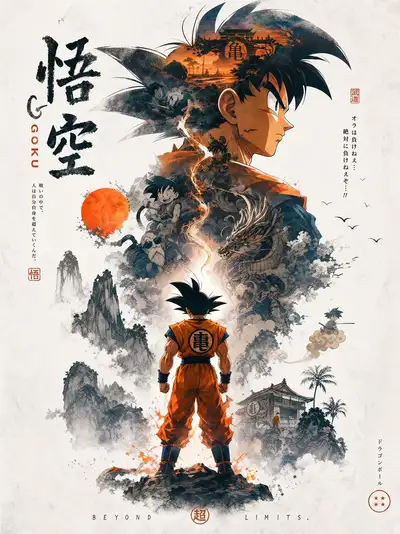 Charakterposter im Anime-Propaganda-Stil
