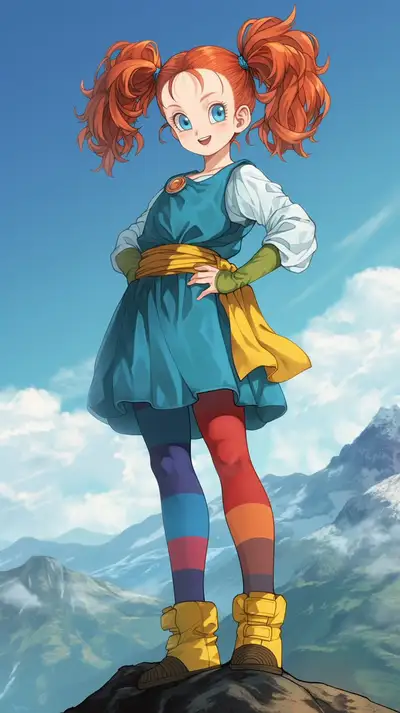 Pippi Longstocking in Akira Toriyama Style