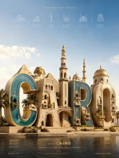 3D Typography Travel Poster for [New York]