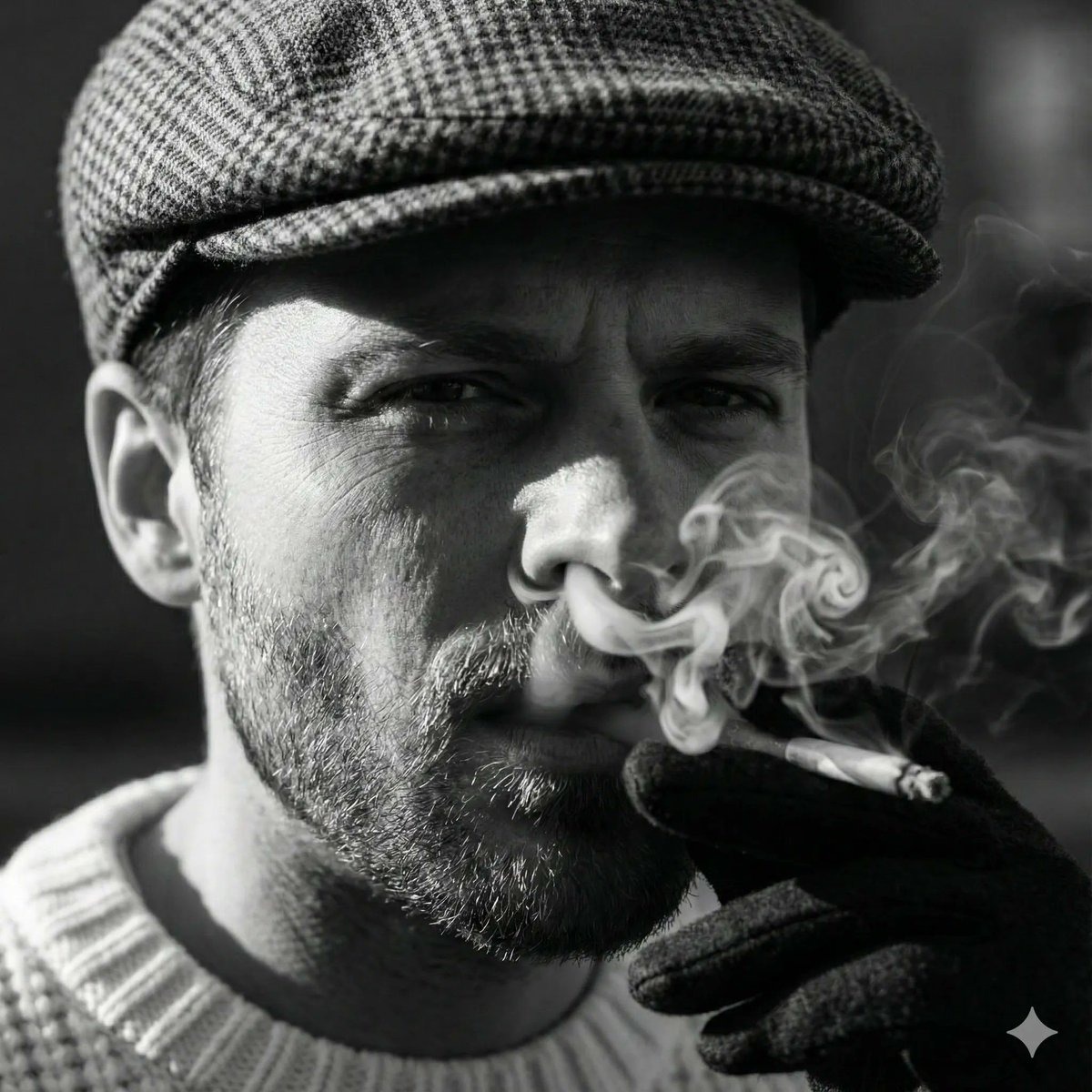 Vintage Noir Portrait With Smoke Prompt