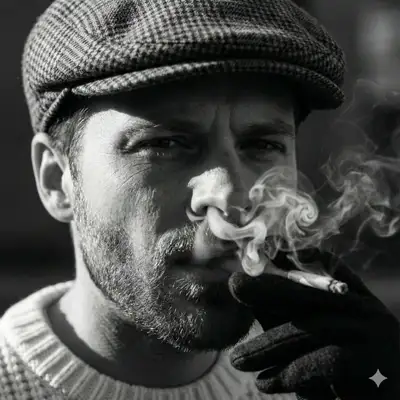 Prompt de portrait noir vintage avec fumée
