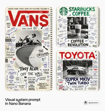 1990s zine notebook brand poster template