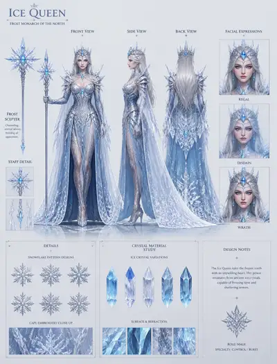 Ice Queen character sheet prompt