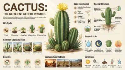 Cactus Resilient Desert Warrior Infographic Poster
