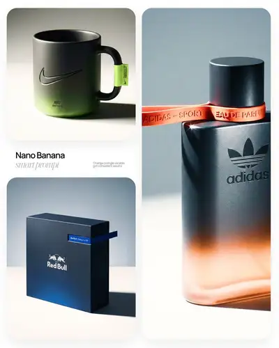 High-end commercial product photography template with typographic window mask