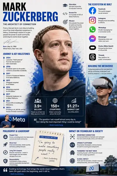 Corporate tech CEO infographic poster