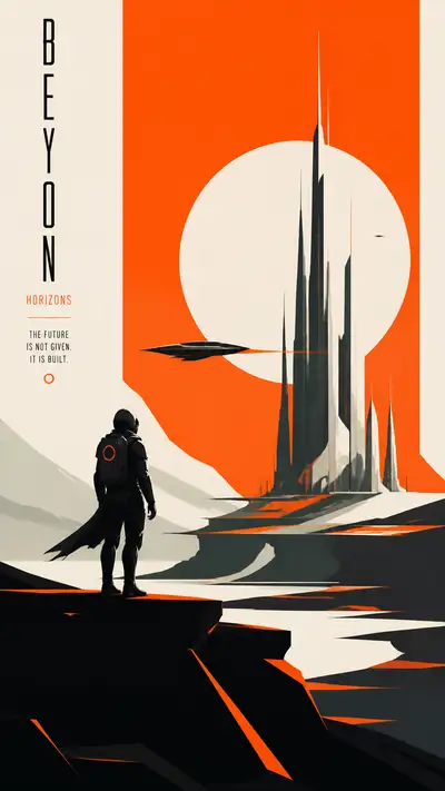 Minimalist futuristic concept art style prompt