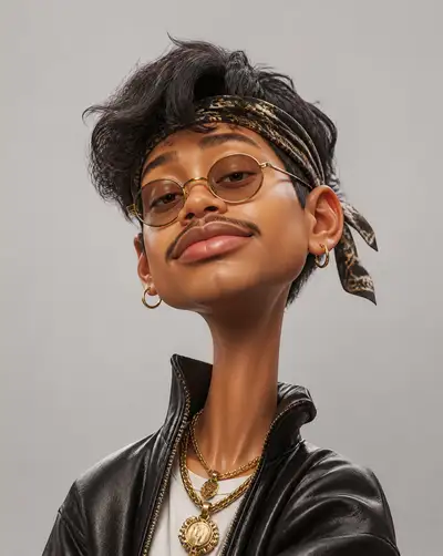 Exaggerated 3D caricature character portrait