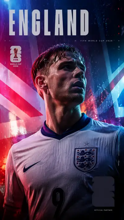 England national team World Cup 2026 dramatic rain poster
