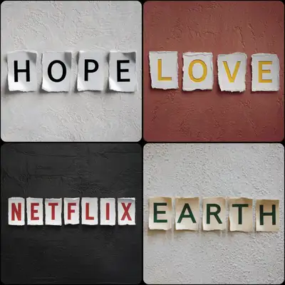 Torn Paper Lettering on Textured Background