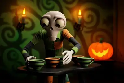 Tim Burton Gothic Stop-Motion Animation Prompt