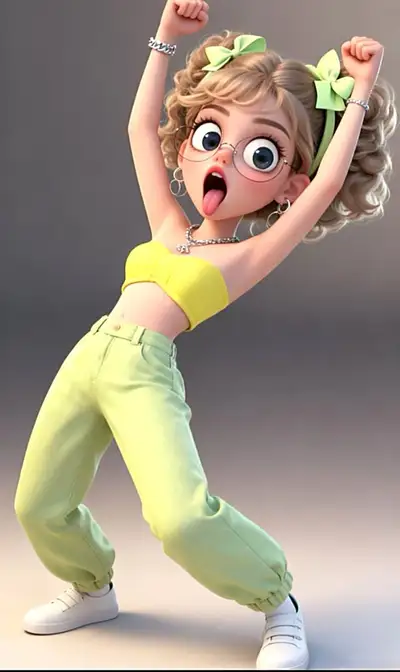Prompt de Conception de Personnage de Fille de Dessin Animé 3D Stylisée