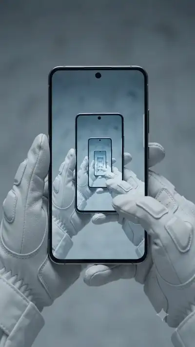 Unendliches Spiegel-Zoom-out-Video: vom Handy zur Werbetafel