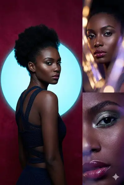 Neon Halo High-Fashion Beauty Portrait