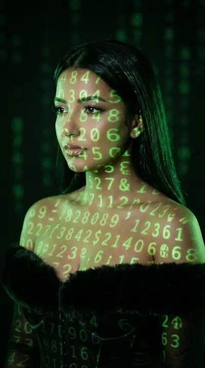 Cyber Projector Numbers Beauty Portrait