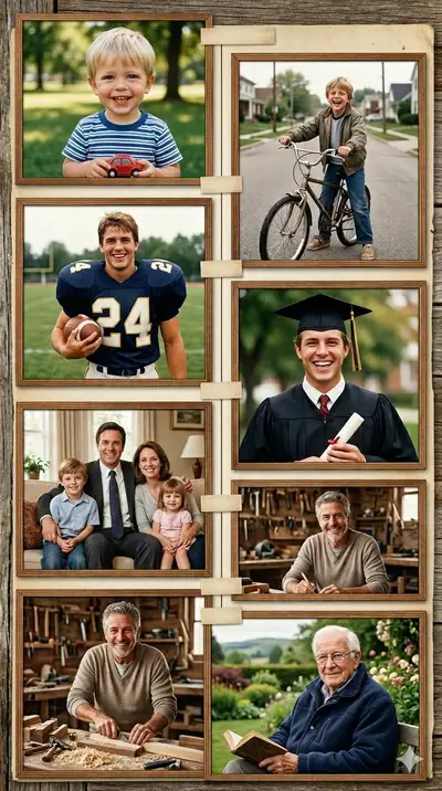 Life-Cycle Collage of a Man
