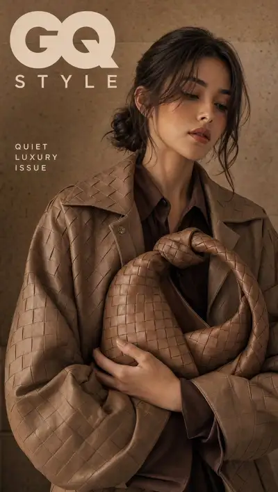 Quiet luxury magazine cover with a designer leather bag, GPT Image 2