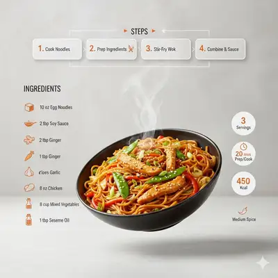 Clean chowmin recipe infographic template