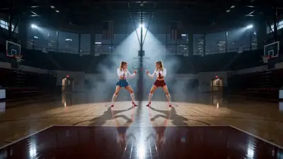 Cinematic Martial Arts Fight on Indoor Basketball Court