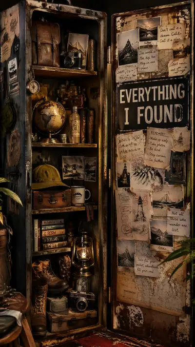 Everything I Found Travel Locker Poster