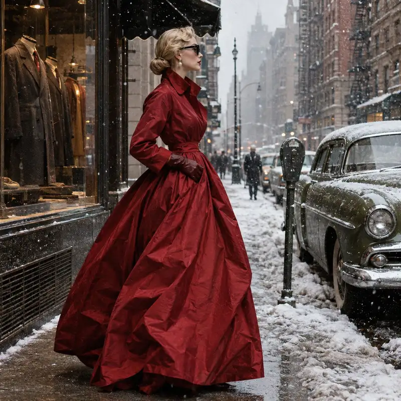 Winter Color References 1950s Vintage Winter Fashion Photorealistic Prompt | Wikiprompt