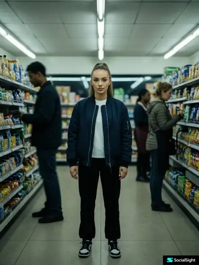 Cinematic Portrait in Late-Night Convenience Store