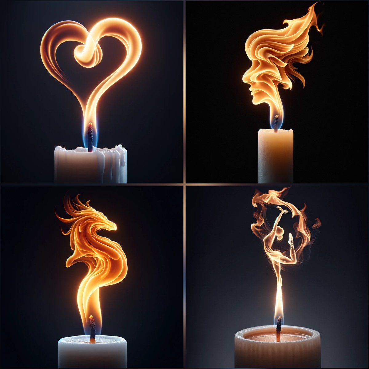 Candle flame shaped like any object (templated)