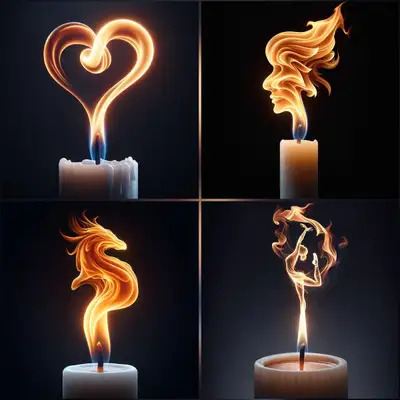 Kerzenflamme in Form eines beliebigen Objekts (Vorlage)