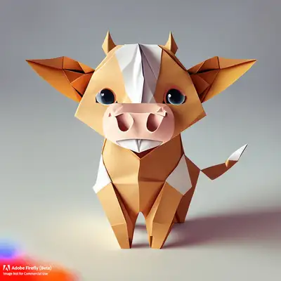 Origami süßes Baby-Kätzchen Prompt