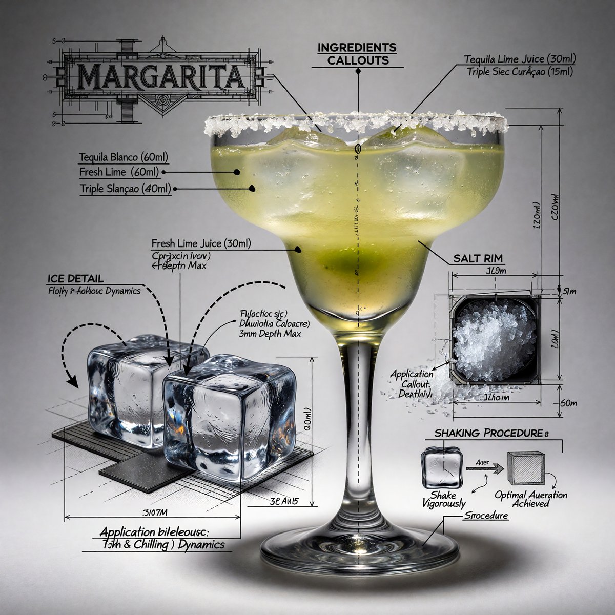 Technical Margarita Cocktail Infographic Prompt