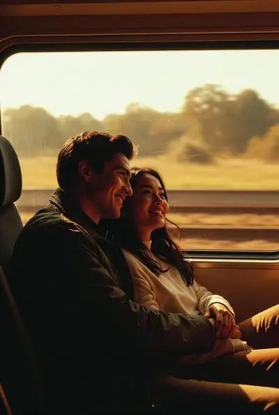 Romantic Train Meeting Story Video Prompt