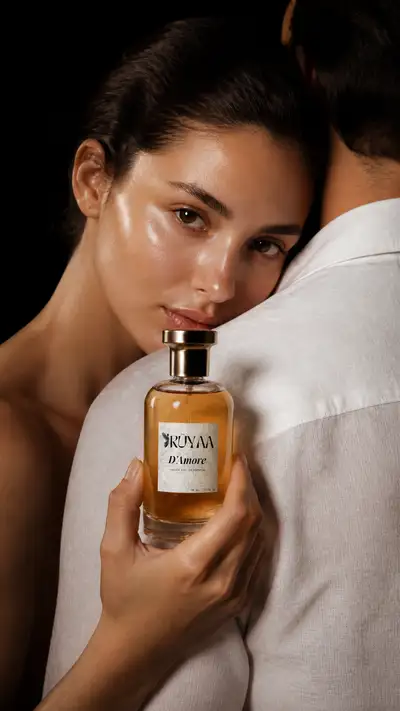 Luxury perfume editorial couple photo prompt