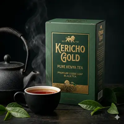 Ultra-Realistic Macro Product Photography of Kericho Gold Tea