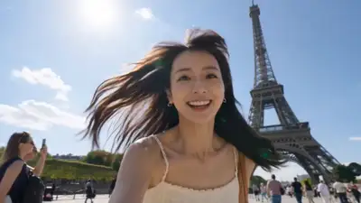 Prompt vidéo vlog de voyage à Paris plein d'énergie