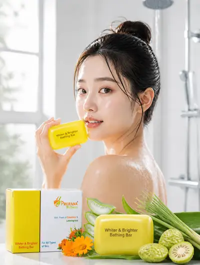 Herbal Soap Bar Beauty Campaign Photo with Model