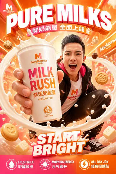 Premium Flagship Amazon Hero Poster for Fresh Milk Brand
