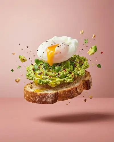 Levitating deconstructed dish food photography series