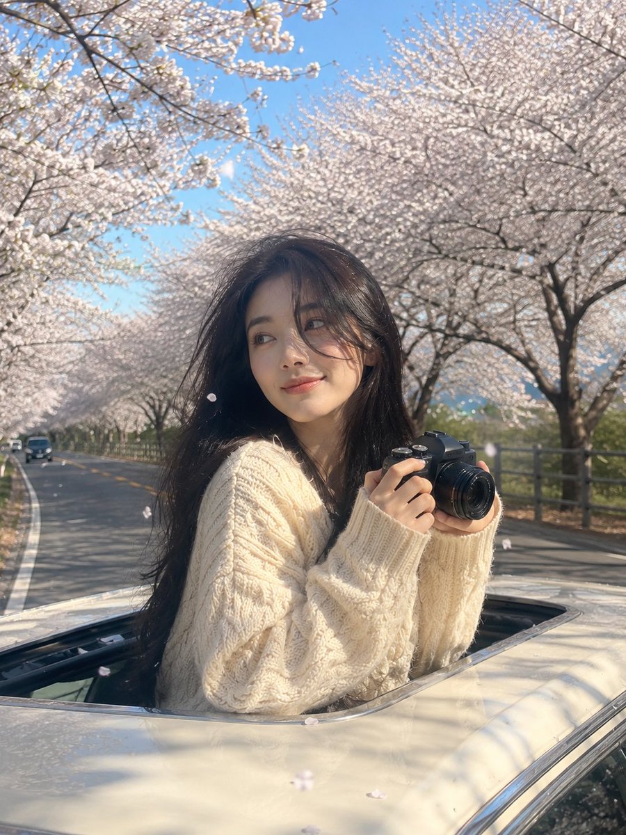 Dreamy springtime cherry blossom travel portrait, GPT Image 2