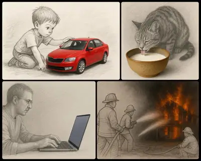 Surreal Pencil Sketch Contrast Prompt