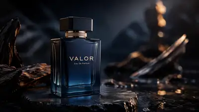 Luxury masculine fragrance product photography