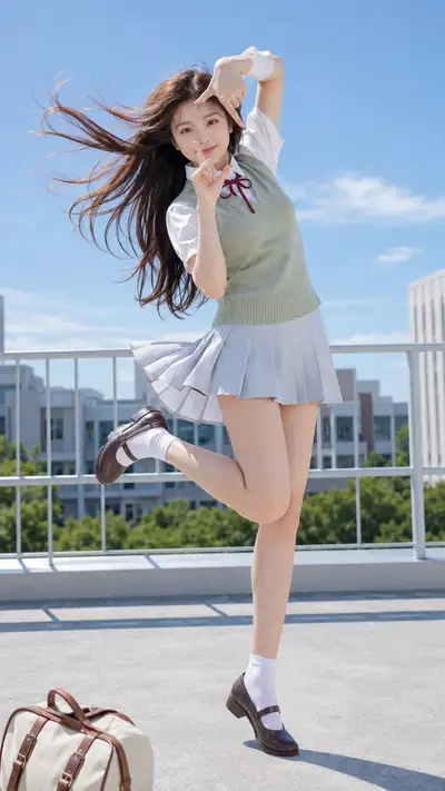 Windy Summer Campus Portrait Prompt