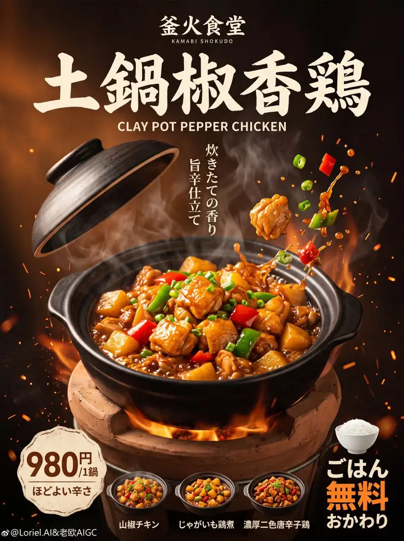 Cannes-level Japanese Clay Pot Food Poster Prompt | Wikiprompt