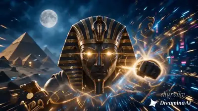 Ancient Pharaoh Awakens in Modern World - 9 Panel Storyboard