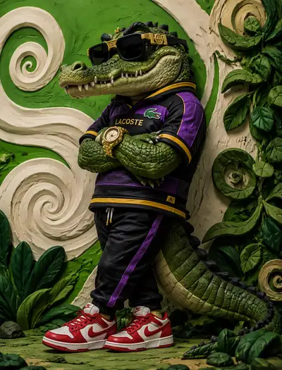 Claymation Crocodile in Streetwear