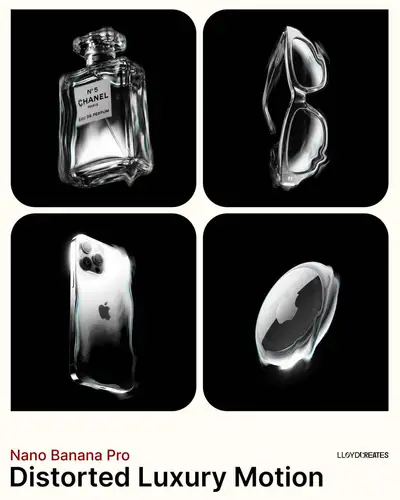Avant-garde distorted luxury product motion template