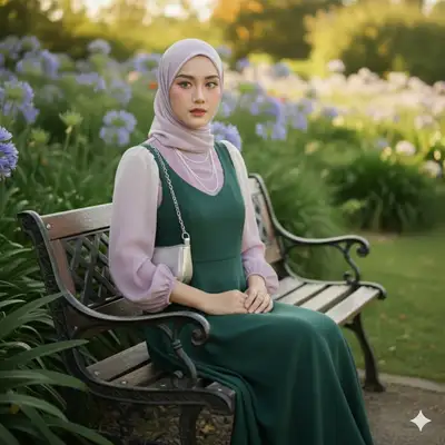 Elegant Woman in Garden Portrait