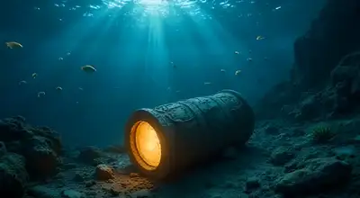Underwater Ancient Artifact Glow VFX Prompt