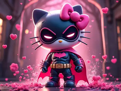 Hello Kitty Batman Misfit Superhero Hybrid