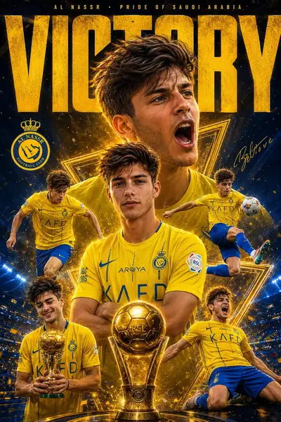 Football victory celebration sports poster design